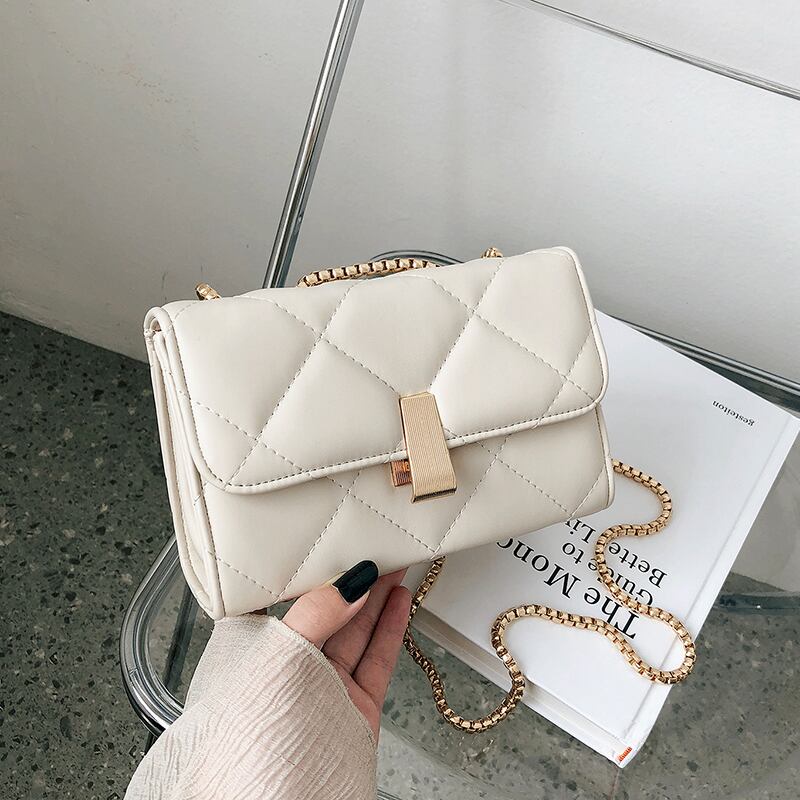 シンプルで小さな香りのスタイルの菱形刺繍糸レディースバッグ2020新しいトレンディなファッションチェーンメッセンジャーバッグins小さな正方形のバッグ Tiancai_Wing_Bag5979651
