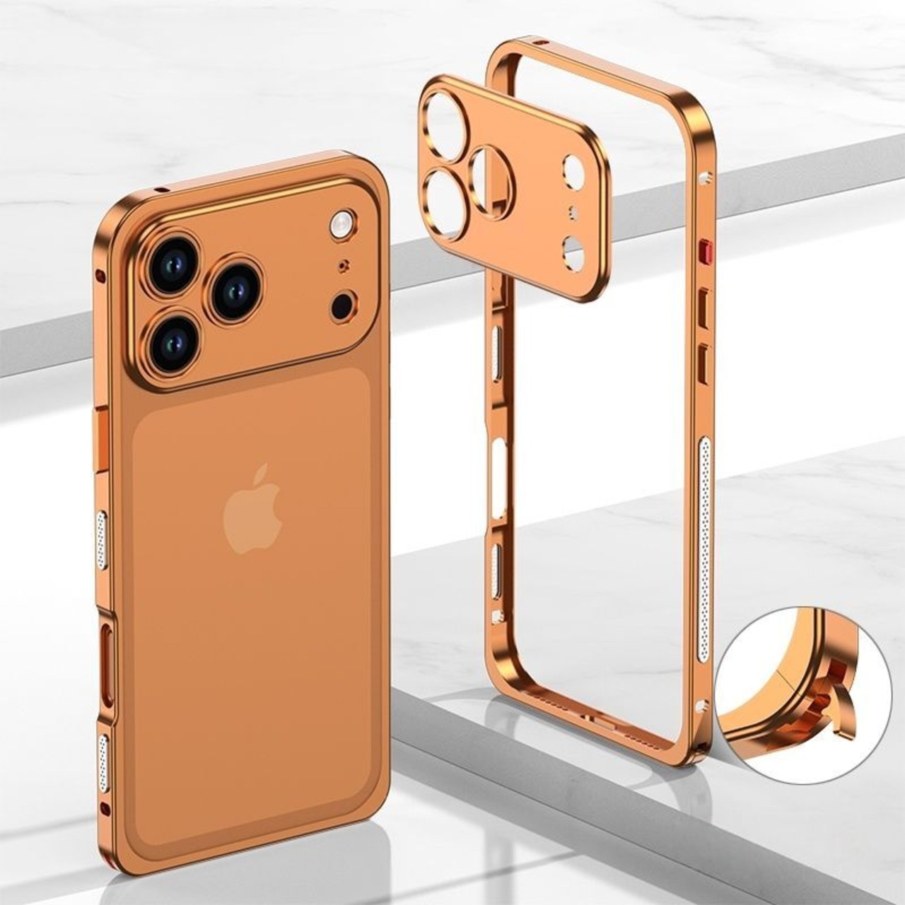 ◆iPhone 17/Pro/Pro Max/Air◆ Lock Metal Frame + Camera Cover Case / ロック メタルフレーム + カメラ カバー スマホケース