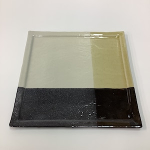 モンドリアンスクエアプレート8.0（黄瀬戸） [22.5cm×22.5cm×1.0ｃｍ]【和モダンテイストな楽しい食卓】