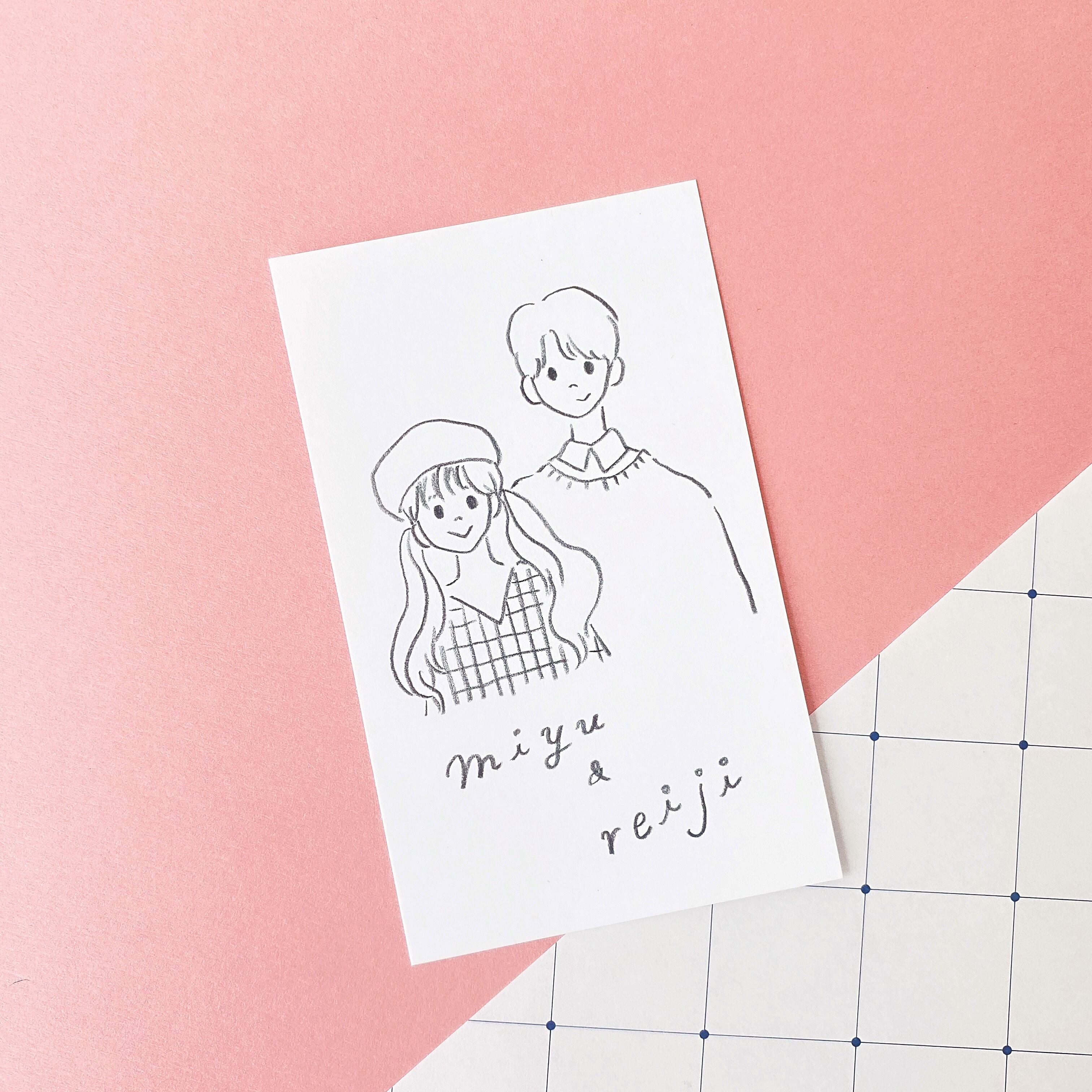 名刺サイズの小さなモノクロ似顔絵『KURO YURU NIGAOE（アナログ似顔絵