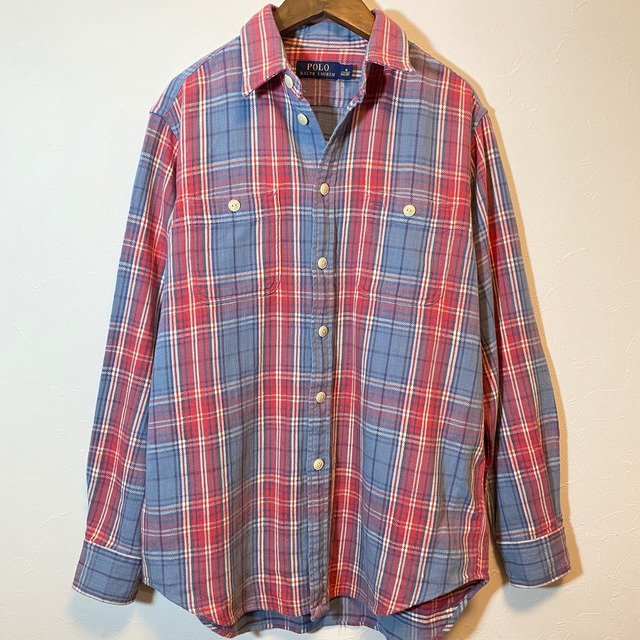 POLO RALPH LAUREN cotton nel　shirt {POLO RALPH LAUREN コットン　ネルシャツ　古着　メンズ} ユニセックス