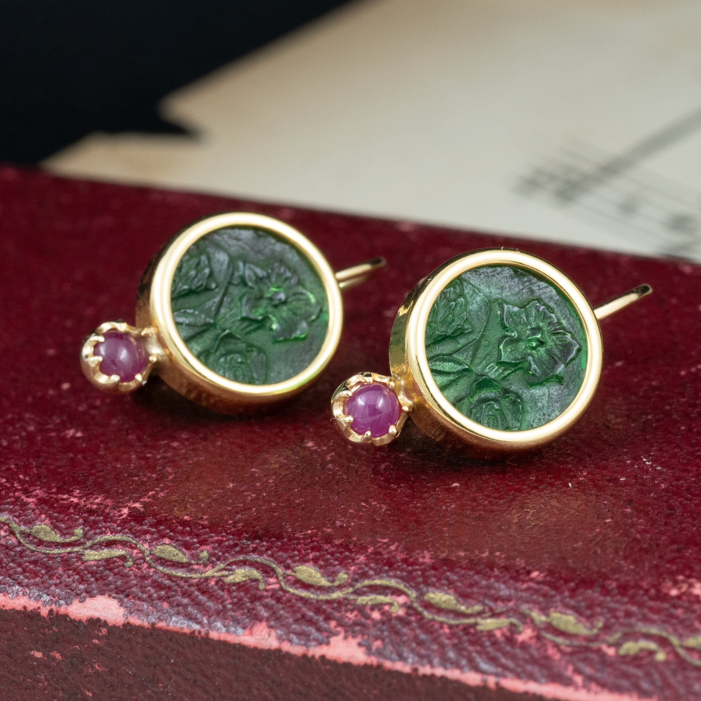 フランスアンティーク　ドルムーズ　ピアス　K18 アンティークK18ドルムーズピアス