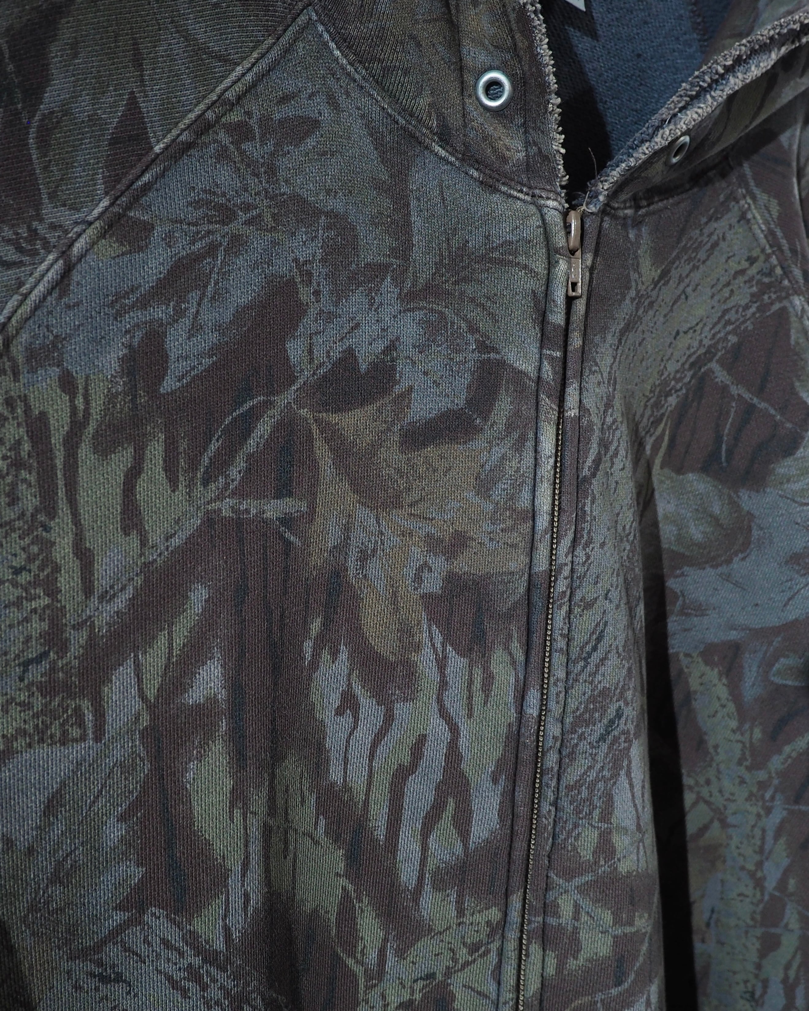 2002s " PPFM - Archive " Beautiful Aging Camouflage × Two stars Embroidery Full zip Parker ピーピーエフエム アーカイブ 星刺繍 パーカー