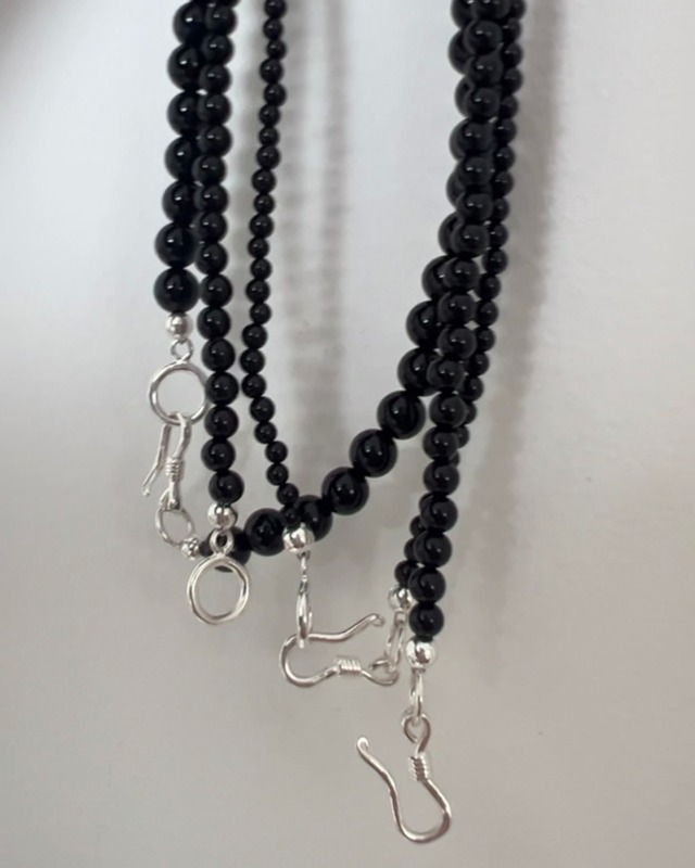 S925 Onyx 2way hook necklace (N241)