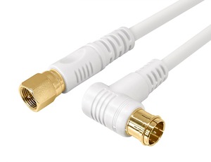 【在庫のみ】フジパーツ 4K8K BS CS 地上デジタル放送対応 S4CFB アンテナケーブル 2m S4CFB 同軸ケーブル L型プラグ (プッシュ式) - 接栓(ねじ式) ホワイト/FBT-720/2m
