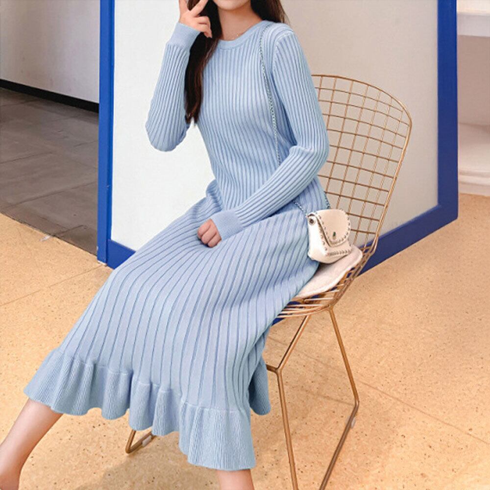 マーメイド ワンピース レディース 秋冬 ニット 韓国 おしゃれ 大人 かわいい きれいめ フェミニン 暖かい 大人可愛い 大人女子
