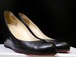 ★ChristianLouboutin クリスチャンルブタン インヒールウェッジソール レザー パンプス 黒37★ 使い回しに重宝！飽きのこない万能モデル♪