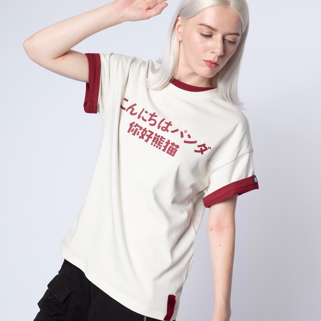 SALE 送料無料【HIPANDA ハイパンダ】レディース 忍者 Tシャツ WOMEN'S NINJA  BIG SIZE SHORT SLEEVED T-SHIRT / BEIGE・BLACK・RED