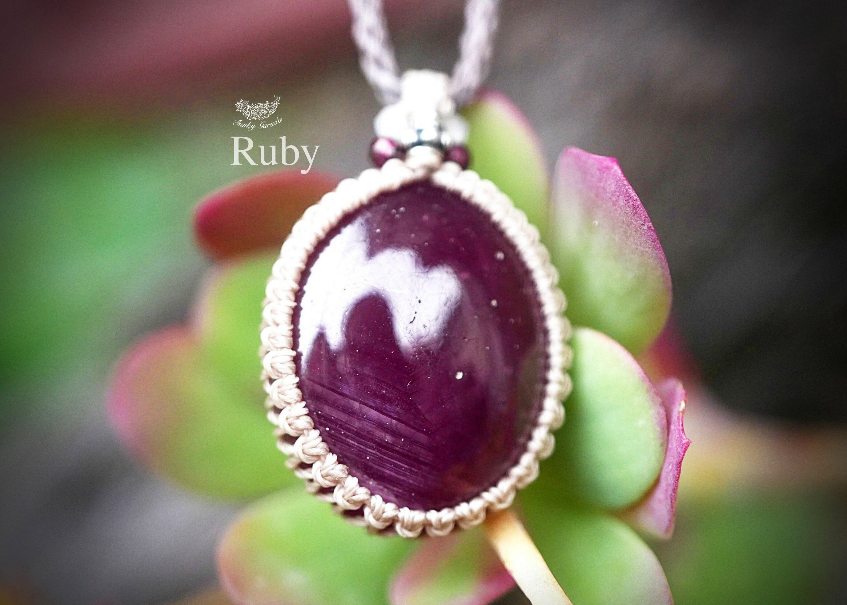 深い世界★高品質★ルビー マクラメネックレス 1580