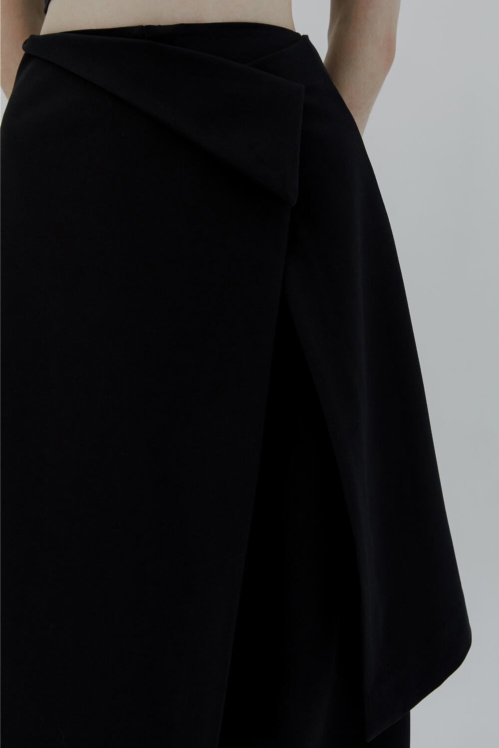 TREEMINGBIRD] 2-way Folded Wrap Skirt-pants [ Black ] 正規品 韓国