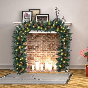 【在庫処分】クリスマス 飾り ガーランド 1.8M クリスマス モール クリスマスリース パーティー装飾藤 ガーデン装飾籐 クリスマスボール クリスマスツリー 飾り おしゃれ オーナメント クリスマスガーランド グリーン 松の葉モール クリスマス用品 部屋 玄関 装飾品 ドア 窓 (松ぼっくり 1.8M ライト付き)