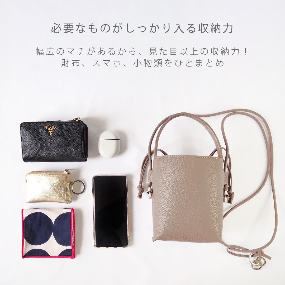 1050 シュリンク ミニ ショルダーバッグ 2WAY H.62 アッシュソワソン