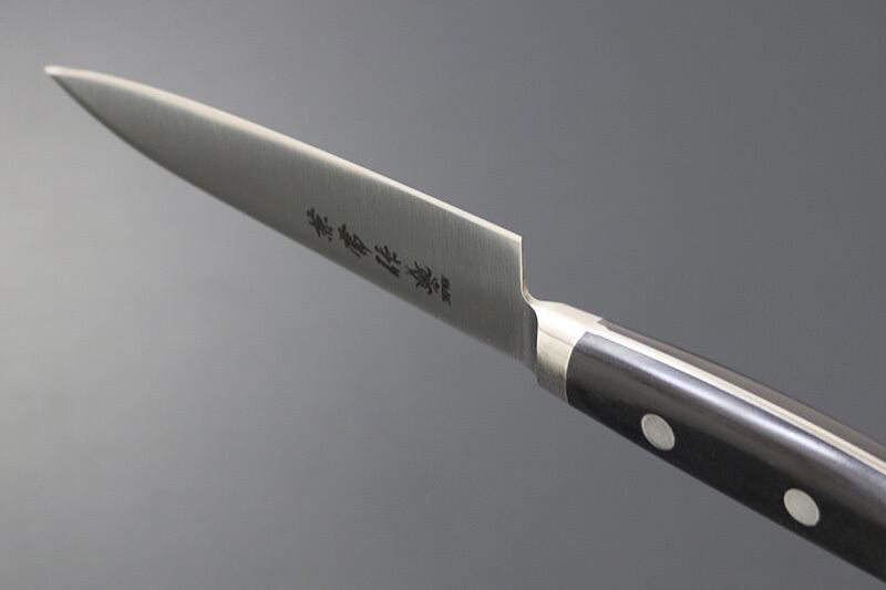 KC-176 兼常作 モリブデン鋼AUS-10 口金付黒合板柄 ペティ120mm 本刃付