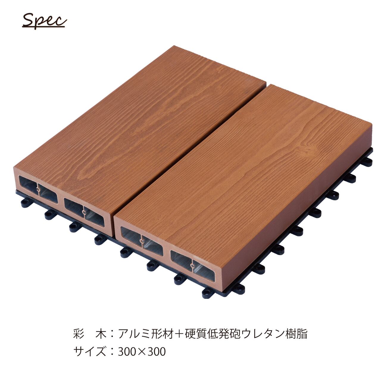 彩木スナップデッキ ウッドデッキパネル 桧皮色 単位 ケース ９枚入り Mino株式会社