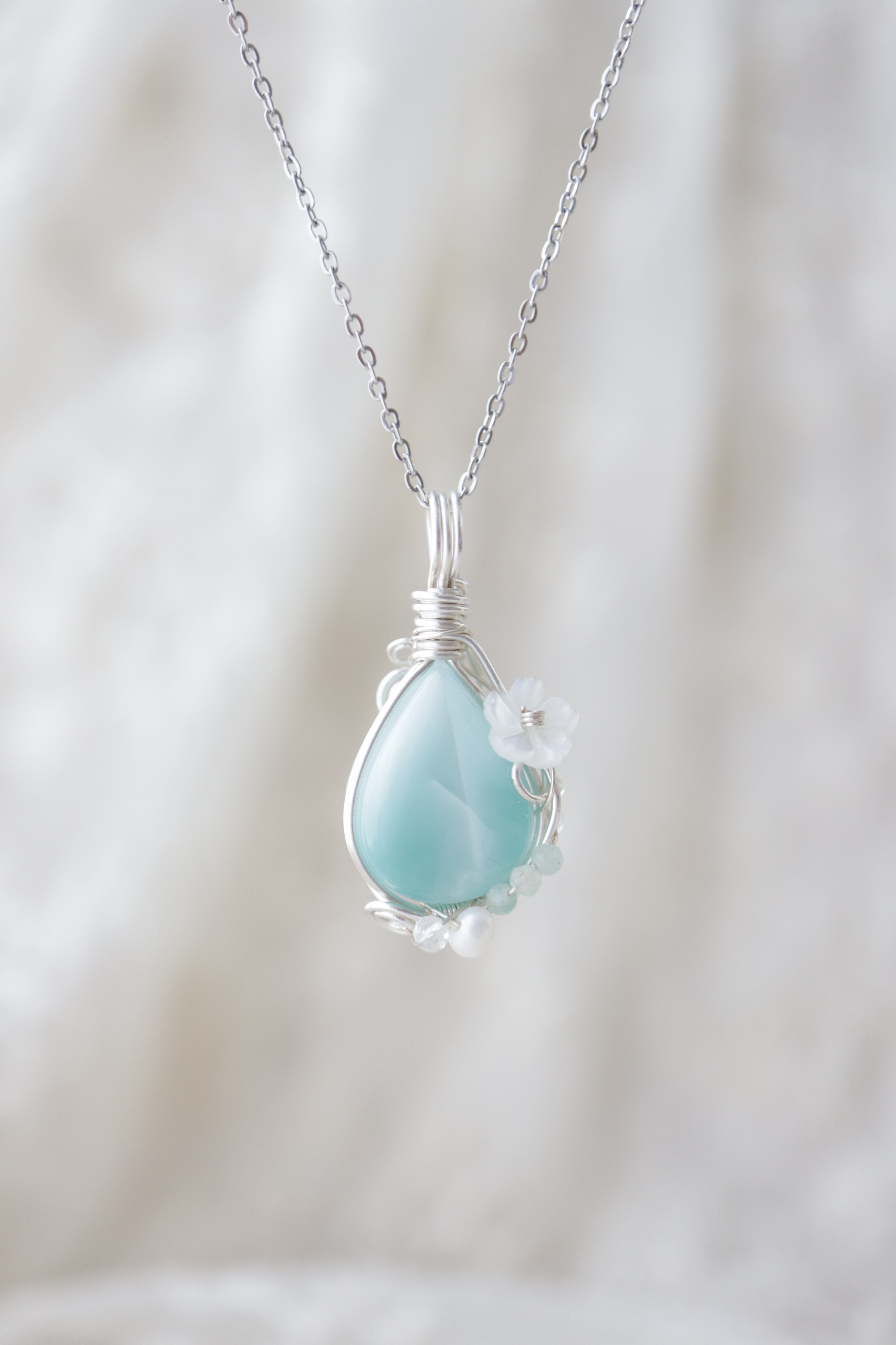 1点もの ヘミモルファイト ワイヤーラッピング