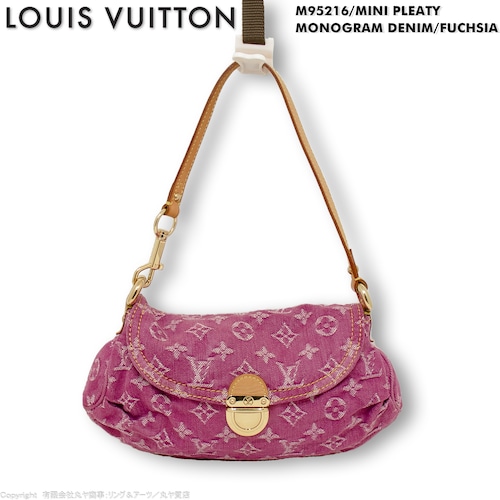 ルイ・ヴィトン:ミニ・プリーティ/モノグラム・デニム(フューシャ)/M95216型/ louis vuitton mini pleaty fuchsia monogram denim