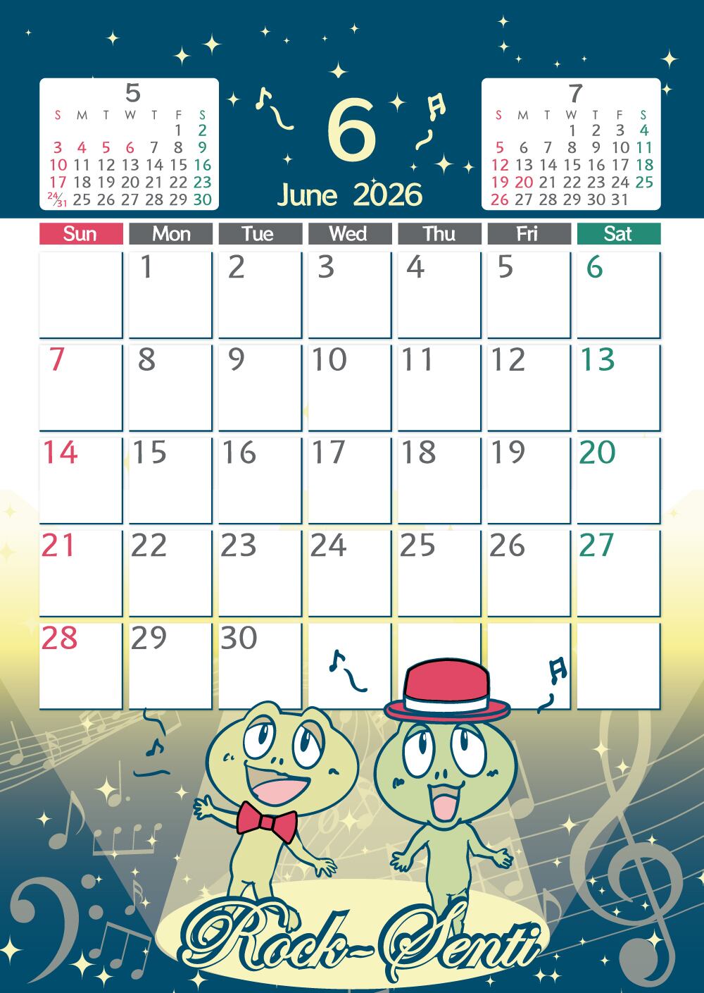 ロクセンチ特製2026年卓上カレンダー | FROG ＆ NOTES Record Label Shop