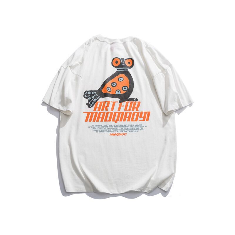 【新作】【送料無料】 Yidaoヴィンテージ夏新しいeseクリエイティブプリント半袖Tシャツトレンディなブランドルーズインワイルド半袖シャツメンズ-アリババ サマー 夏物 ビンテージ hip6-161166303509101