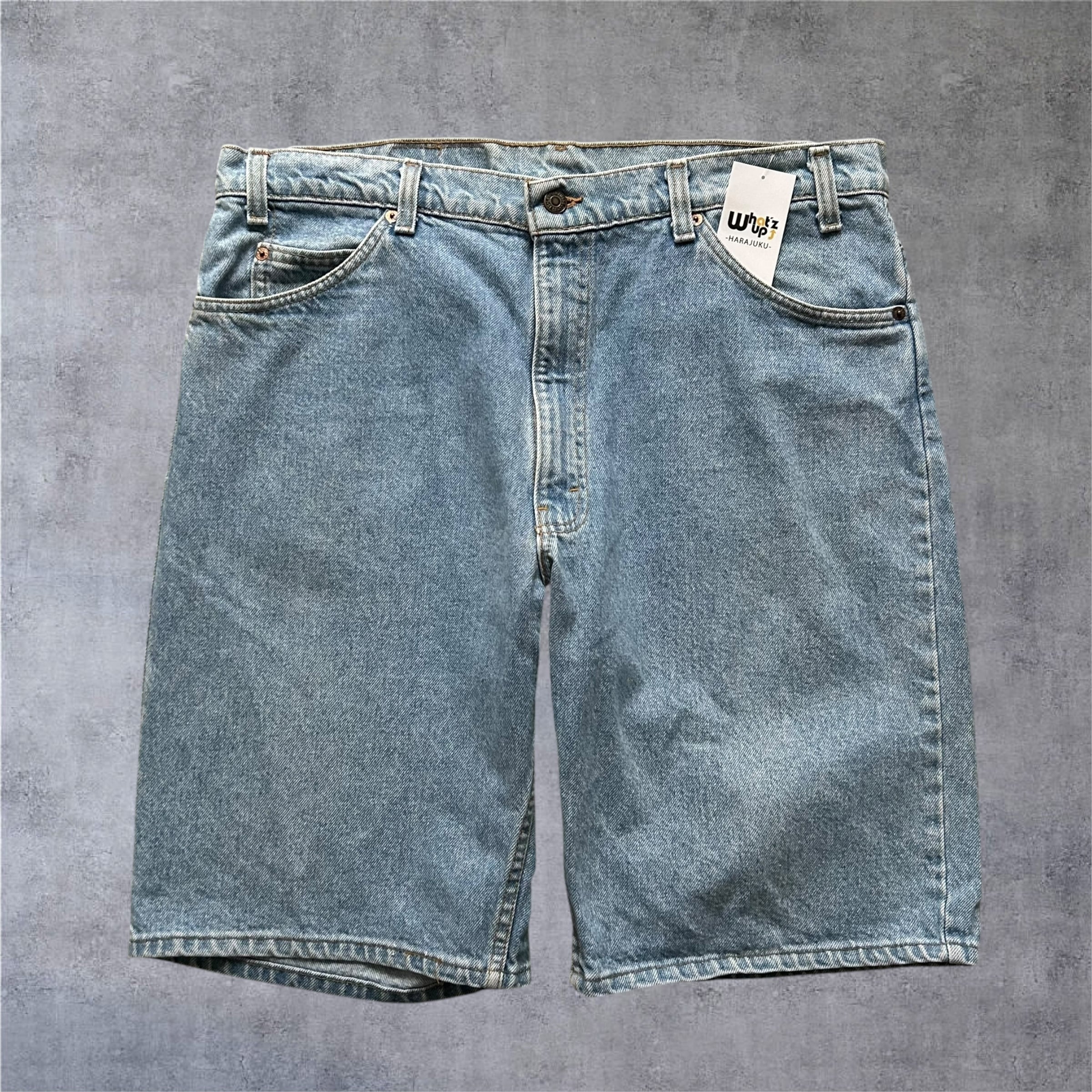 80s OLD STUSSY/Denim Shorts/USA製/黒タグ/W34/BIG OL JEANS/デニム