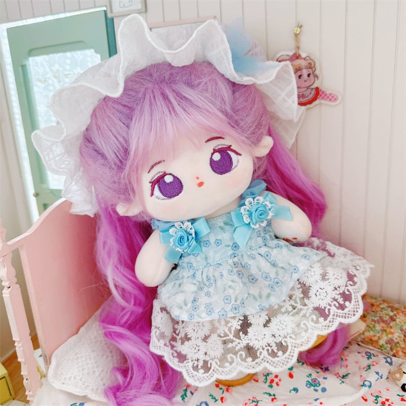 20cm ぬいぐるみ対応 かわいい 花柄 レース刺繍フリル ワンピース+