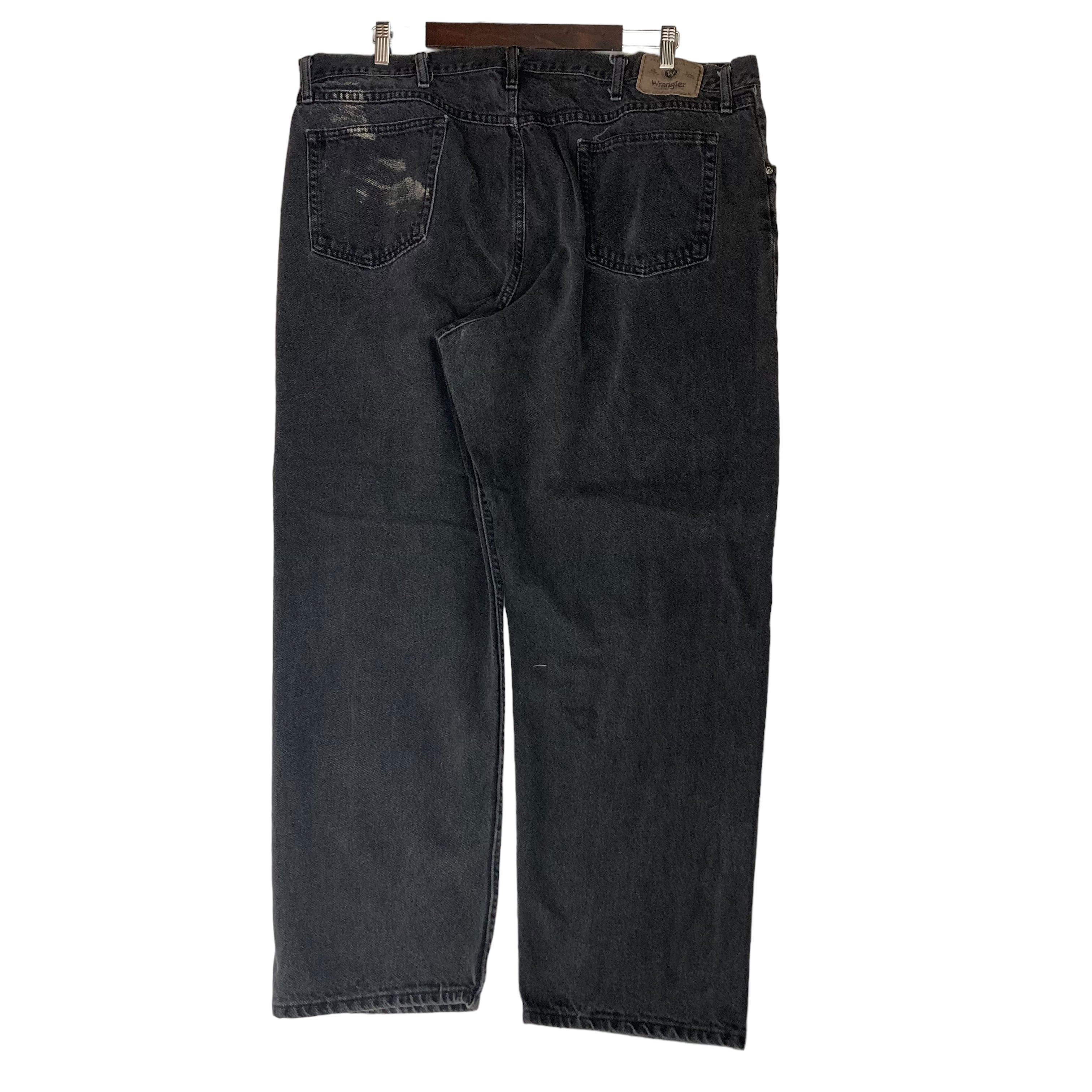 Wrangler〈ブラックデニムパンツ グレー W34 ヒゲ ルーズ 日本製〉 Wrangler〈ブラックデニムパンツ グレー W34 ヒゲ ルーズ 日本製