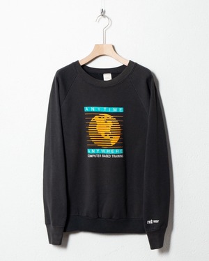 printed raglan sweat / Made In USA
