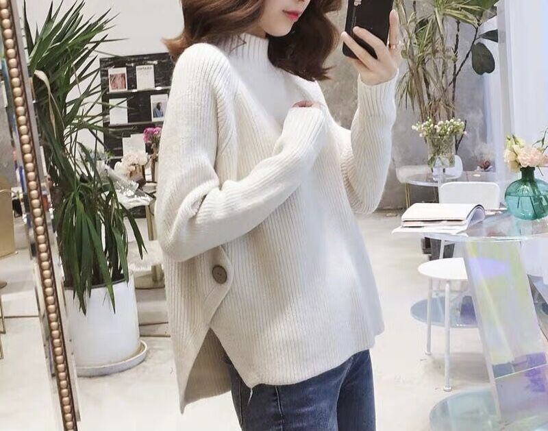 ◆予約◆サイドボタンデザインニット(ご注文から1-2週間程でお届け)