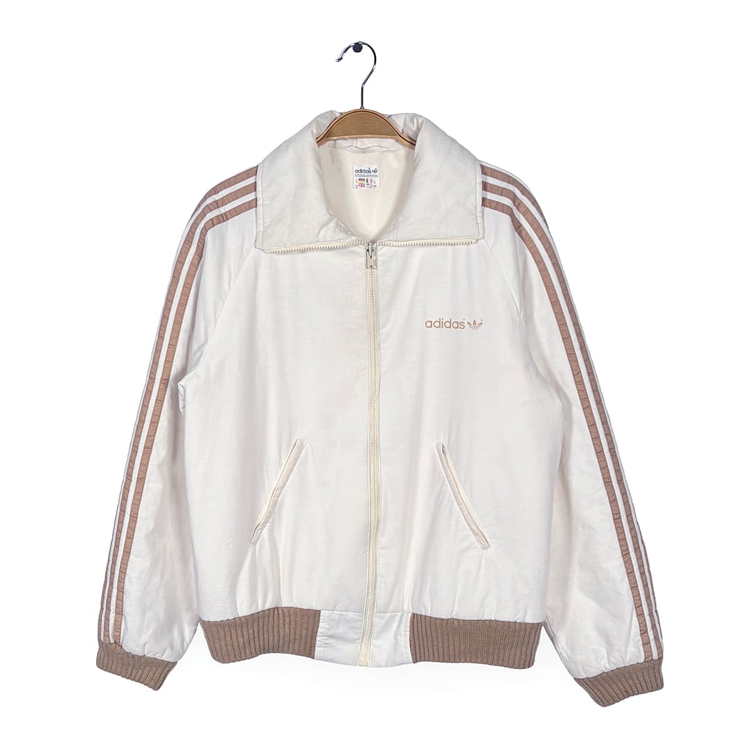 90s アディダス ヴィンテージ ブルゾン ホワイト ゴールド トレフォイル adidas サイズS CK0269