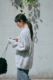 Fluffy Hand Lacy Cardigan Knit
