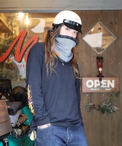 ROBIN NECK WARMER ソフトデニム&ブラックレオパード
