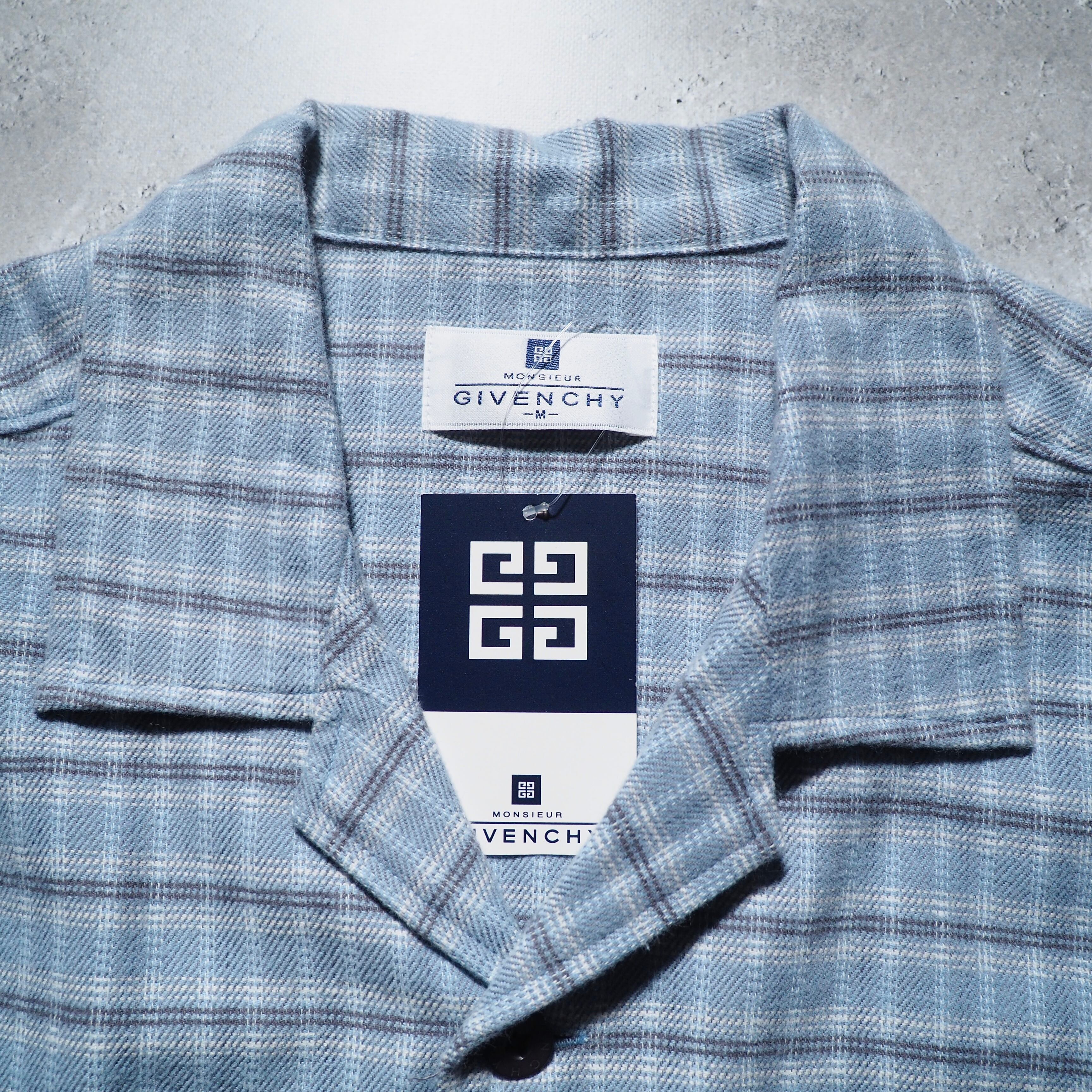 ” GIVENCHY ” 4G logo embroidery vintage loose check pajamas Set up