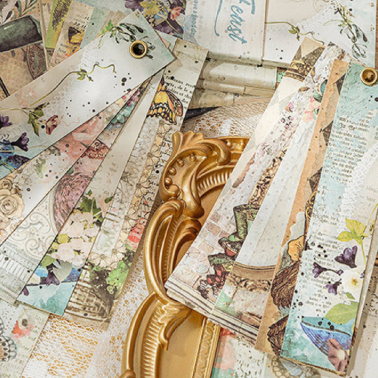 コラージュ　布シール　　10枚 コラージュ布シール10枚