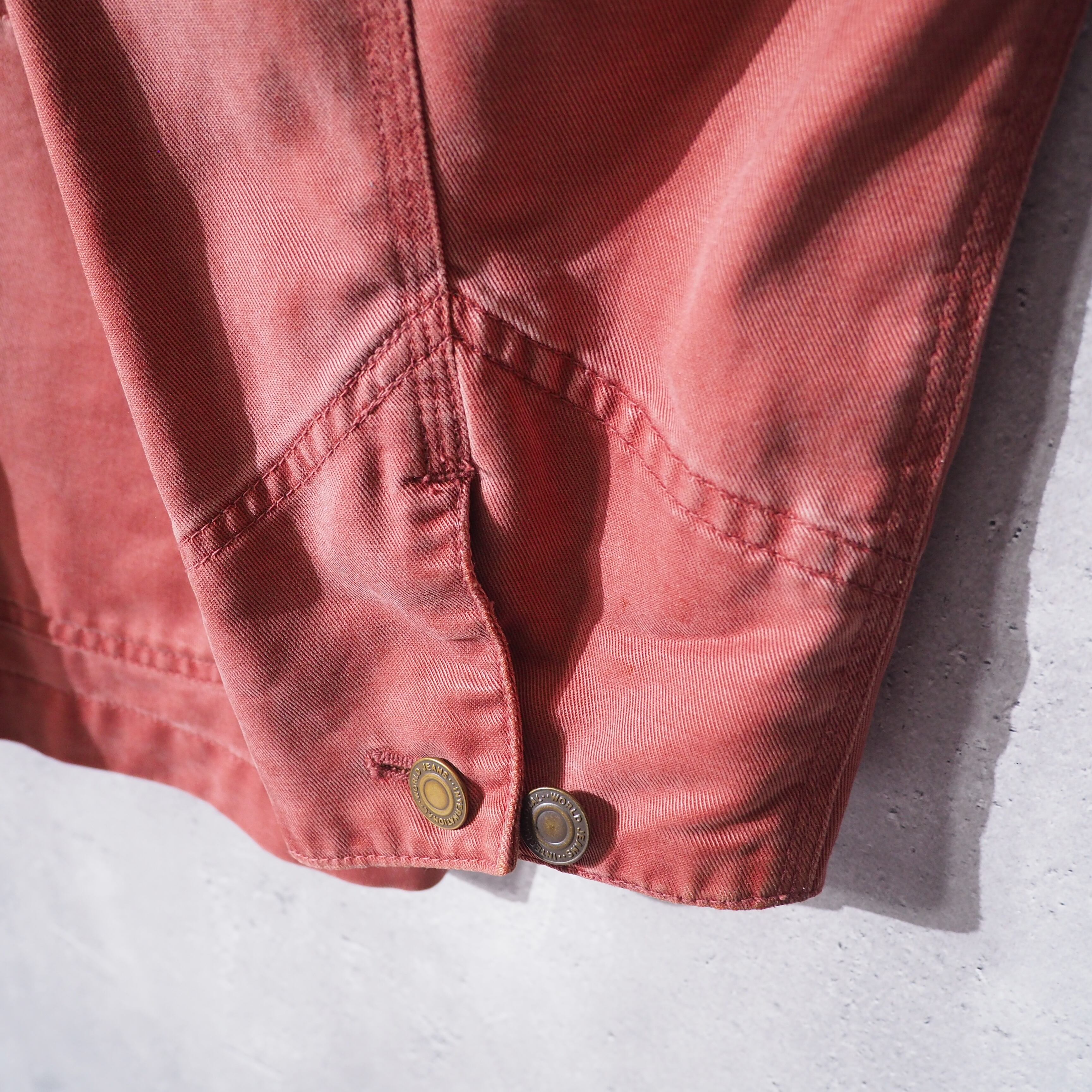 1980s " 紅鶴 " Beautiful Flamingo pink Color vintage Coverall jacket