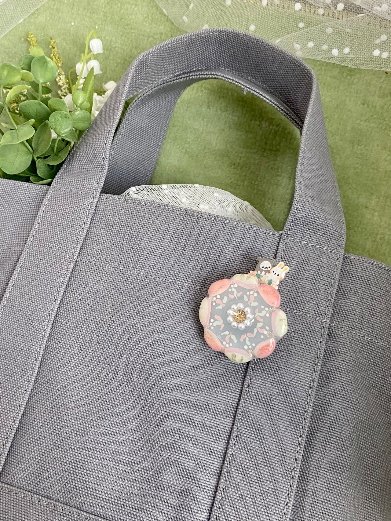 『彩りのお花』ガラスブローチ