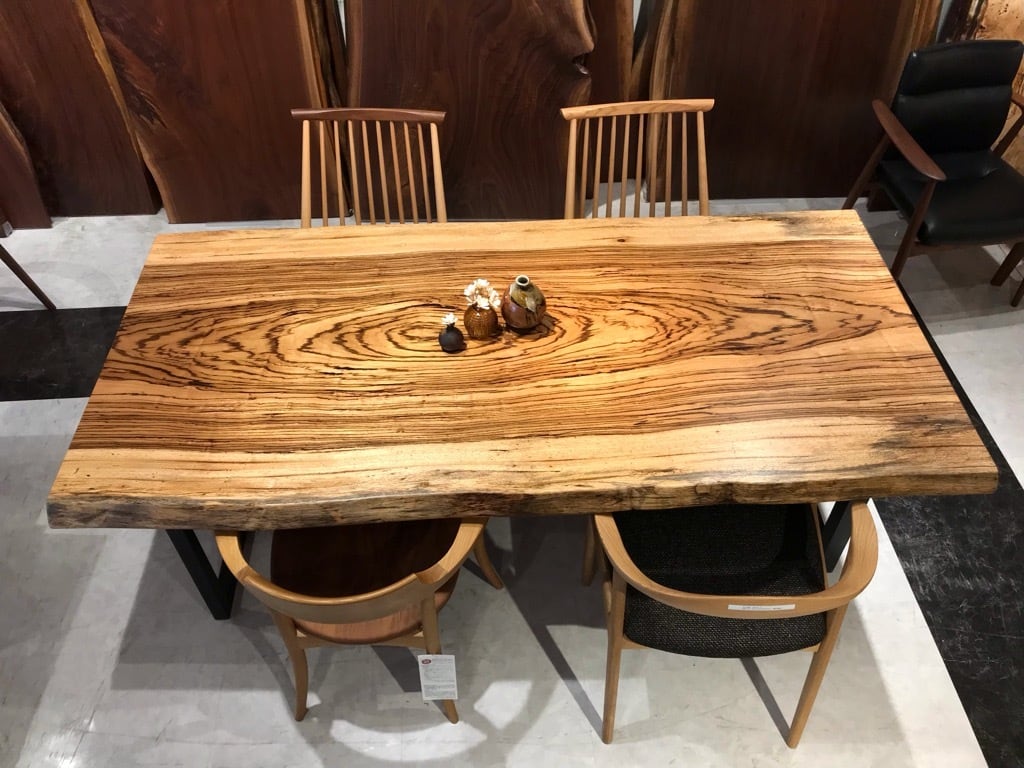 一枚板 ゼブラウッド_1900×880×48_横浜元町店_テーブル天板/一枚板