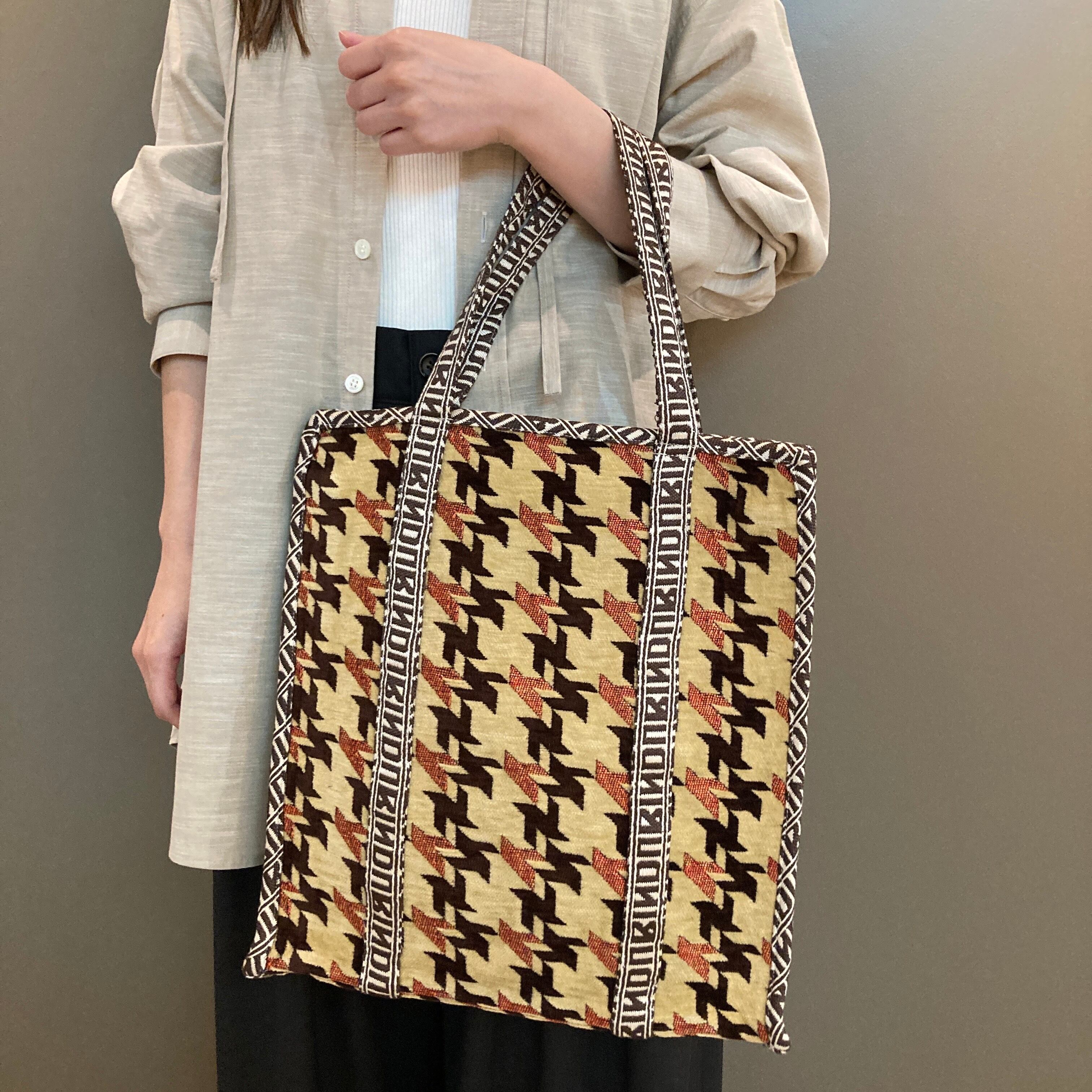 Bindu【ビンドゥ】NY Houndstooth ジャガード Vasarトートバッグ (BBB