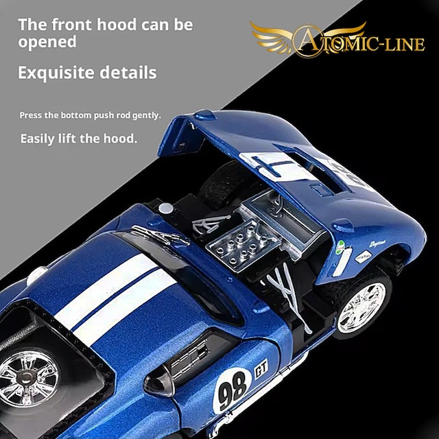 シェルビー Cobra デイトナ クーペ 1/32 ミニカー 全3色 ライト点灯 エンジンサウンド 合金モデル 模型 ジオラマ