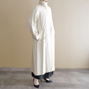 ステンカラーロングコート(オフホワイト)