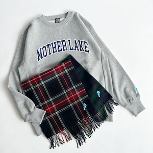 【受注生産】MOTHER LAKE COLLEGE LOGO SWEATSHIRT & CHECK SCARF SET / LIMITED