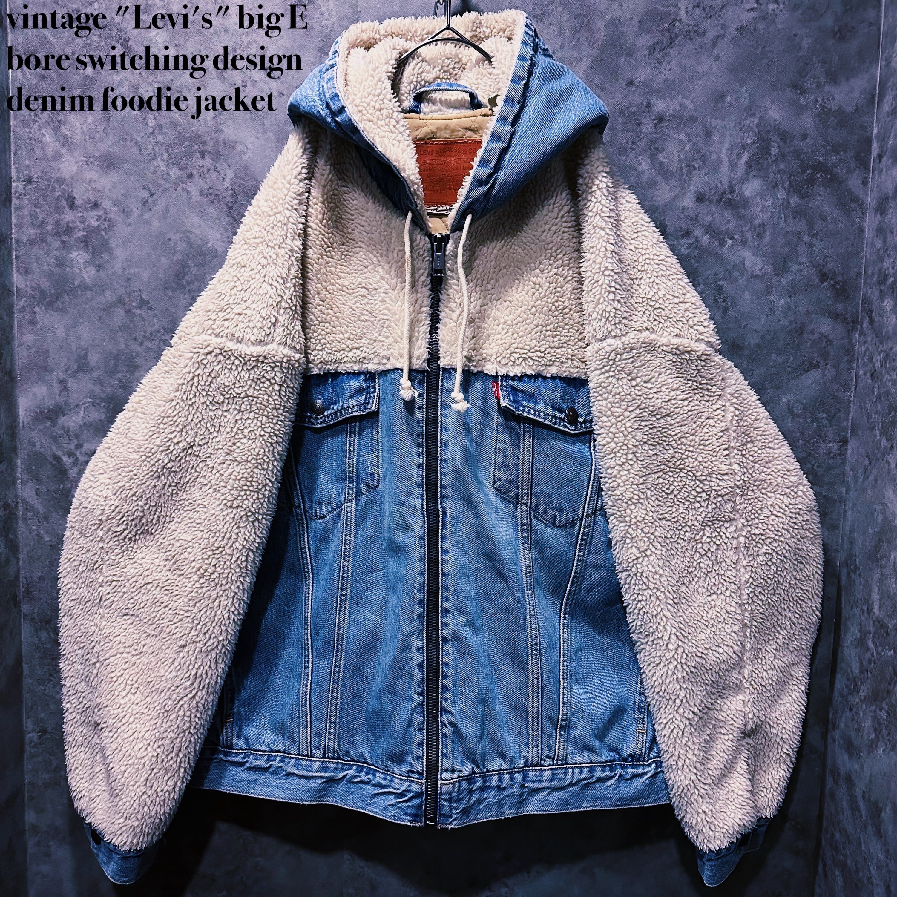 【doppio】vintage "Levi's" big E bore switching design denim foodie jacket