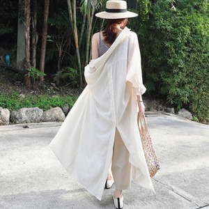 linen cotton shirt cardigan 〈t100999〉