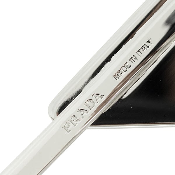 Unused PRADA プラダ ヘアピン エナメル メタル トライアングルロゴ