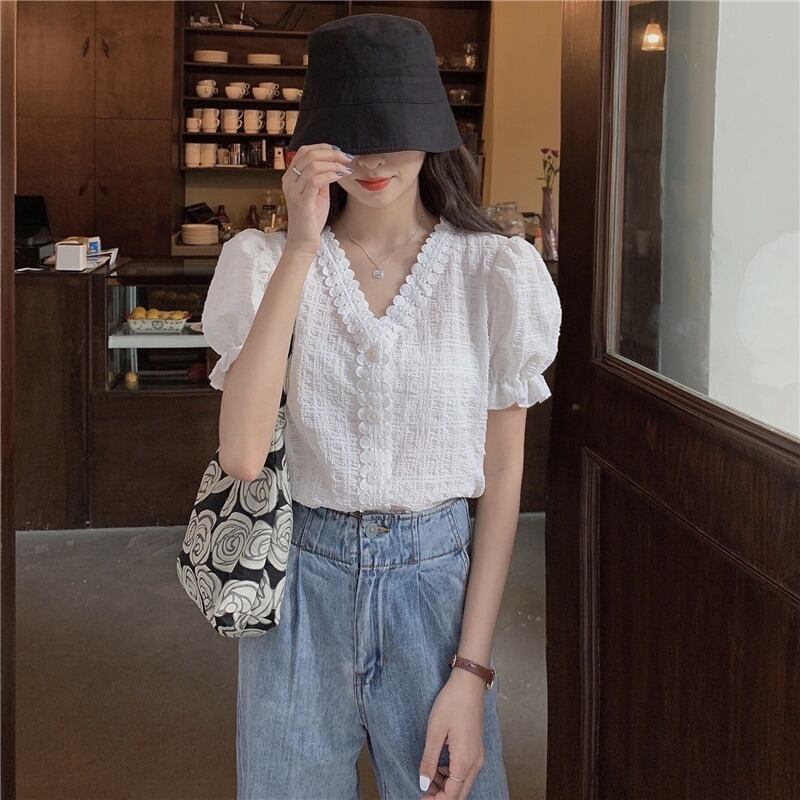 シャツ サマー薄手スリーブスタンダードトップス レトロ 夏物 1号婦人80841078821