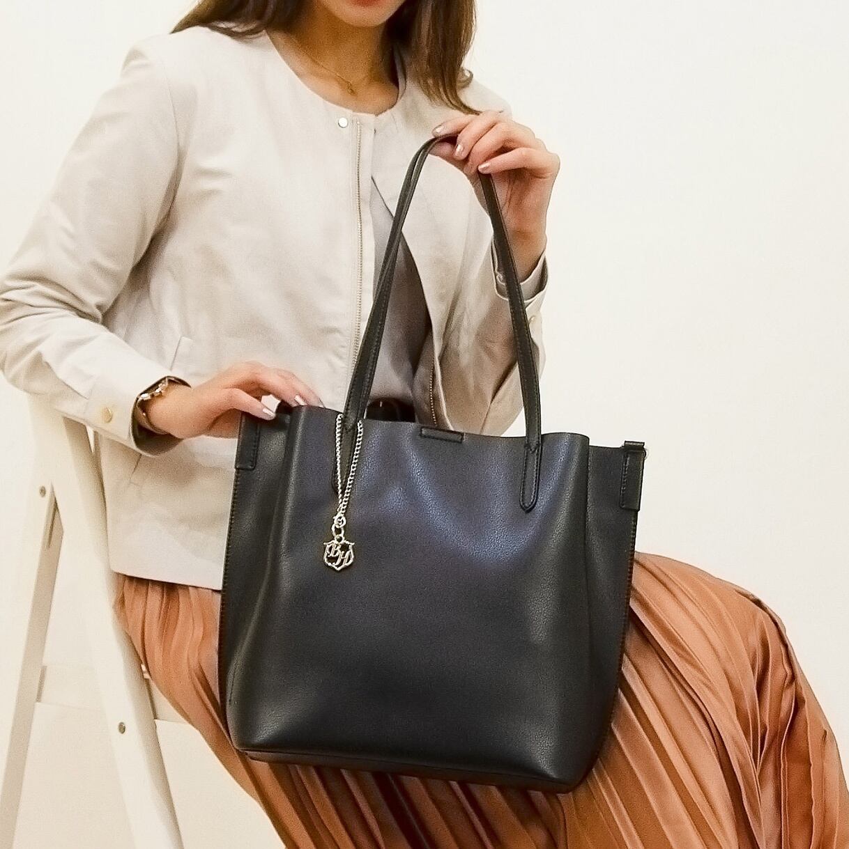 86098】 スカーフ付き 2WAY レディース トートバッグ ショルダーバッグ 