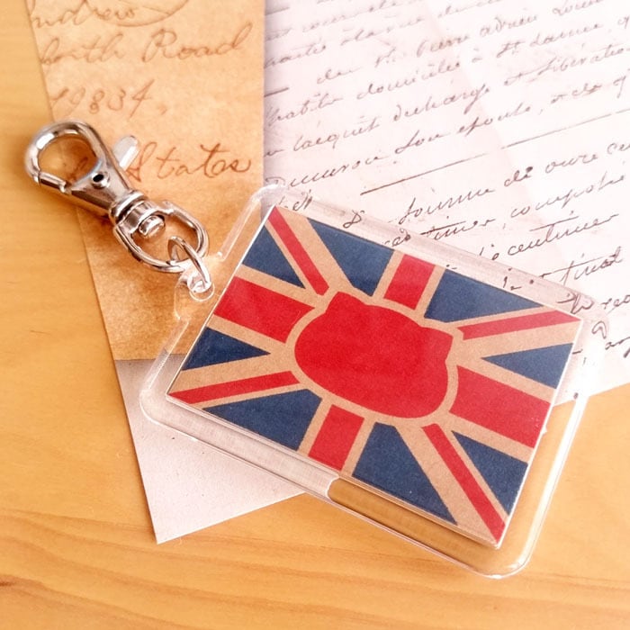 イギリス×猫キーホルダー にゃんこっきKHその7