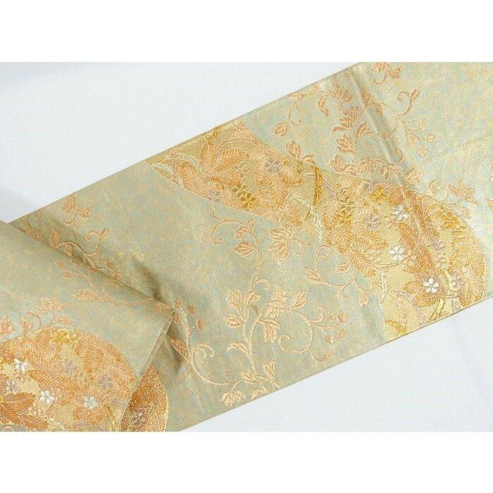 錦袋帯 波取 松梅 唐草文 金淡グリーン系 | tspea.org
