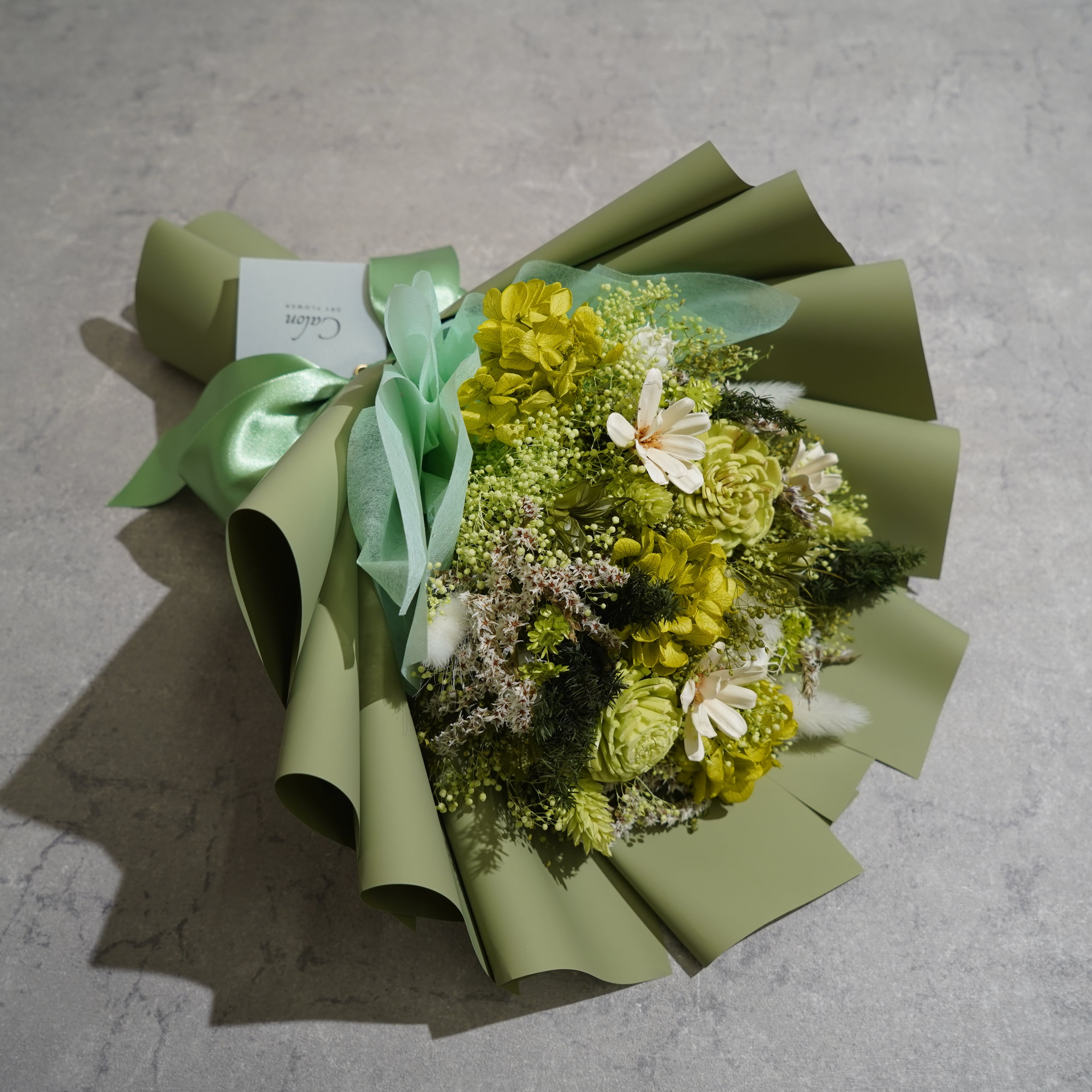 ドライフラワーの花束 Mサイズ ライトグリーン M-573≪限定1点≫