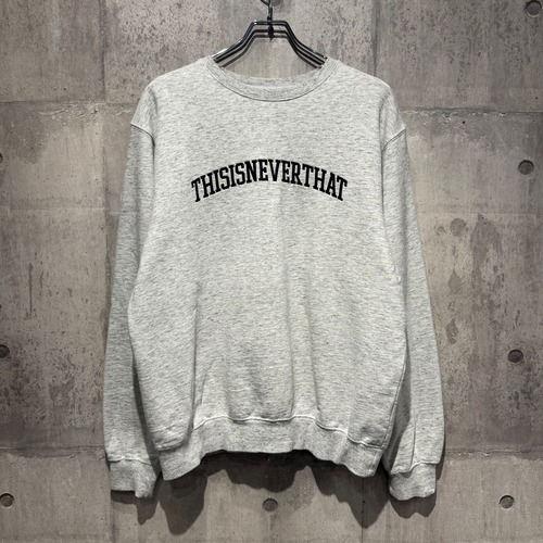 thisisneverthat ディスイズネバーザット アーチロゴ クルーネックスウェット M 杢グレー 長袖