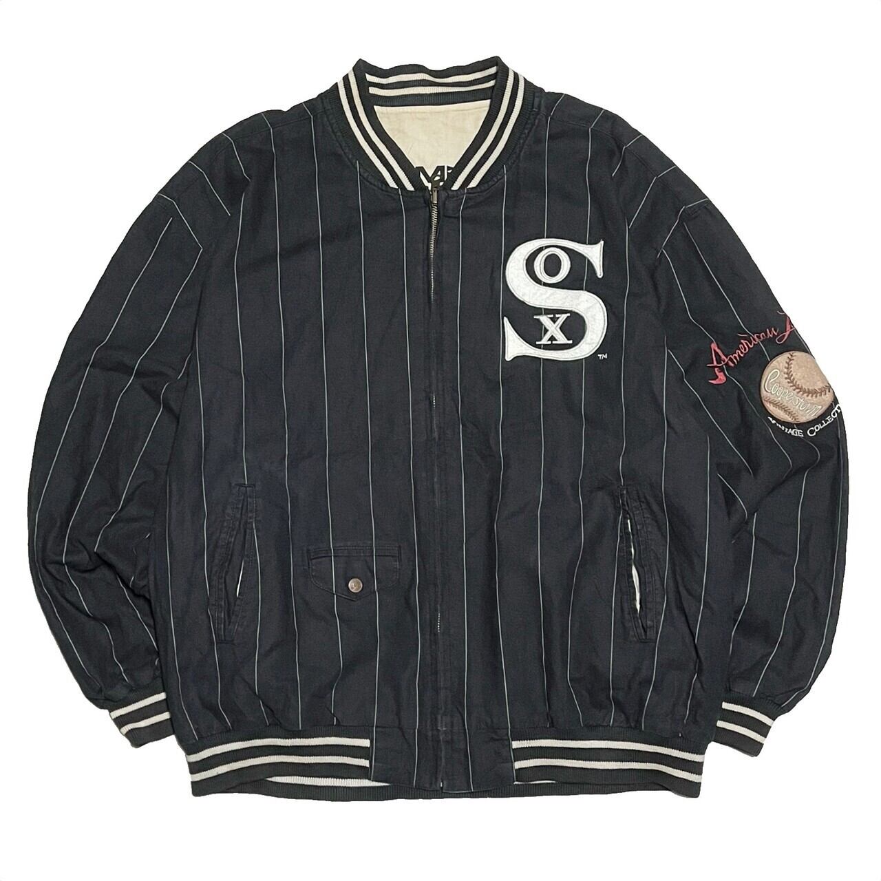 【size XXL】90s MIRAGE white sox ホワイトソックス　スタジャン