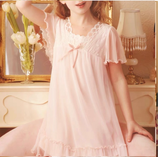 【90-150】kids lace one-piece design room wear p595